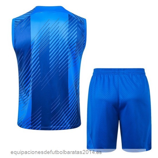 Nuevo Entrenamiento Sin Mangas Conjunto Completo Barcelona 23/24 Azul Blanco Baratas